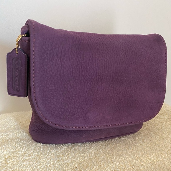 Coach 4946 Sonoma Small Flap Nubuc Grape Purple Vintage Leather - Picture 2 of 16
